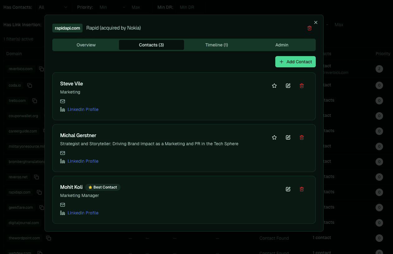 AI Contact Research Engine