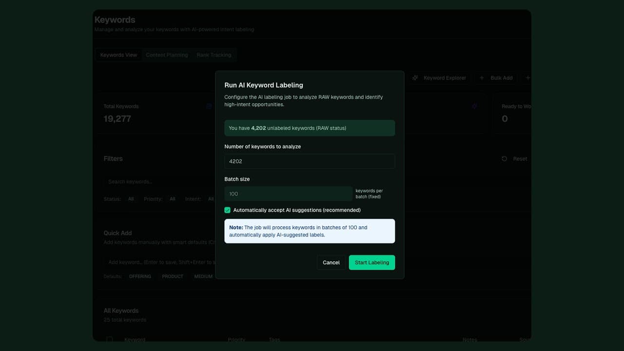 Auto-Label Keywords With AI